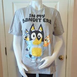 Bluey In My Bandit Era Men's Gray Tee Size M